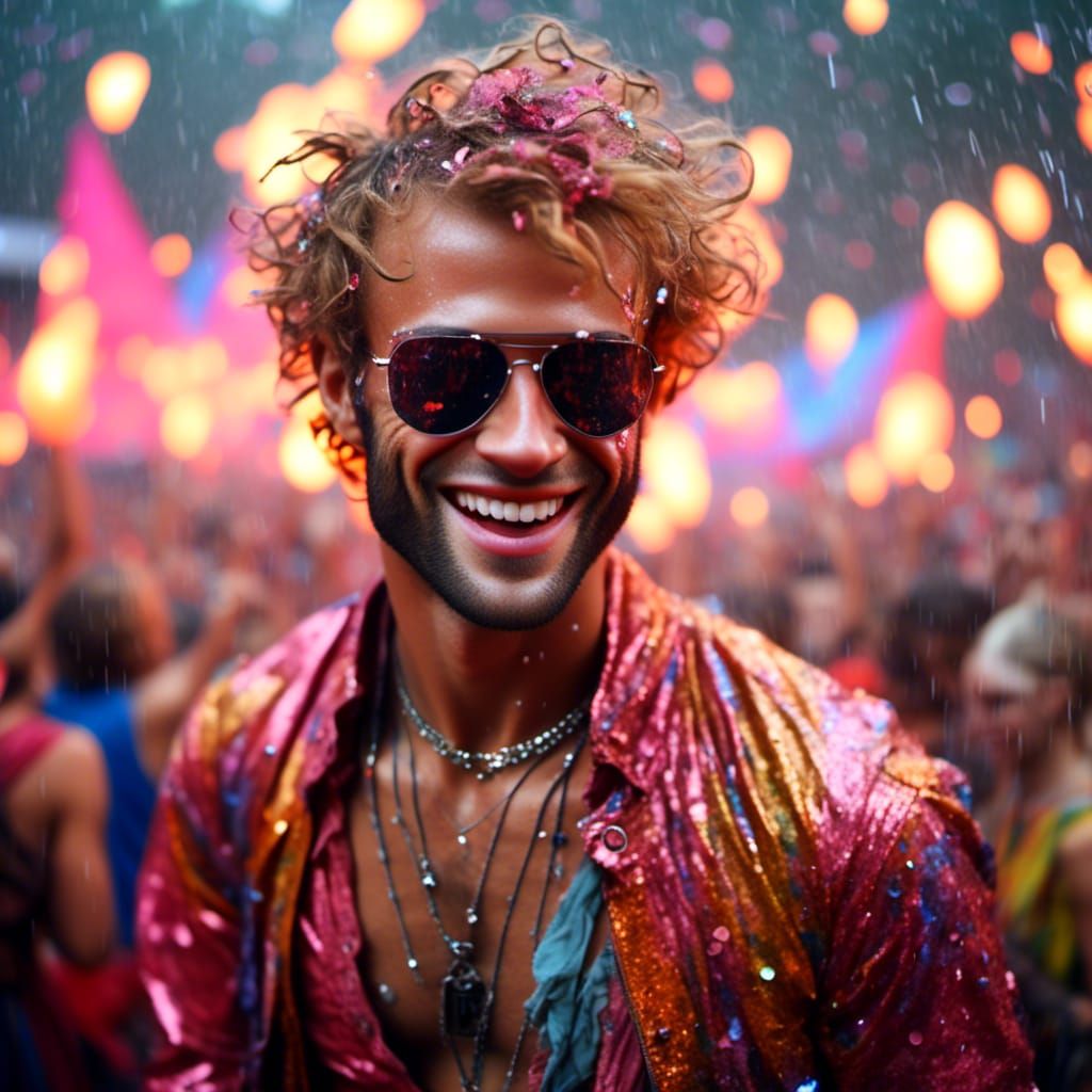 Radiant Beauty: A Shower of Glittering Light