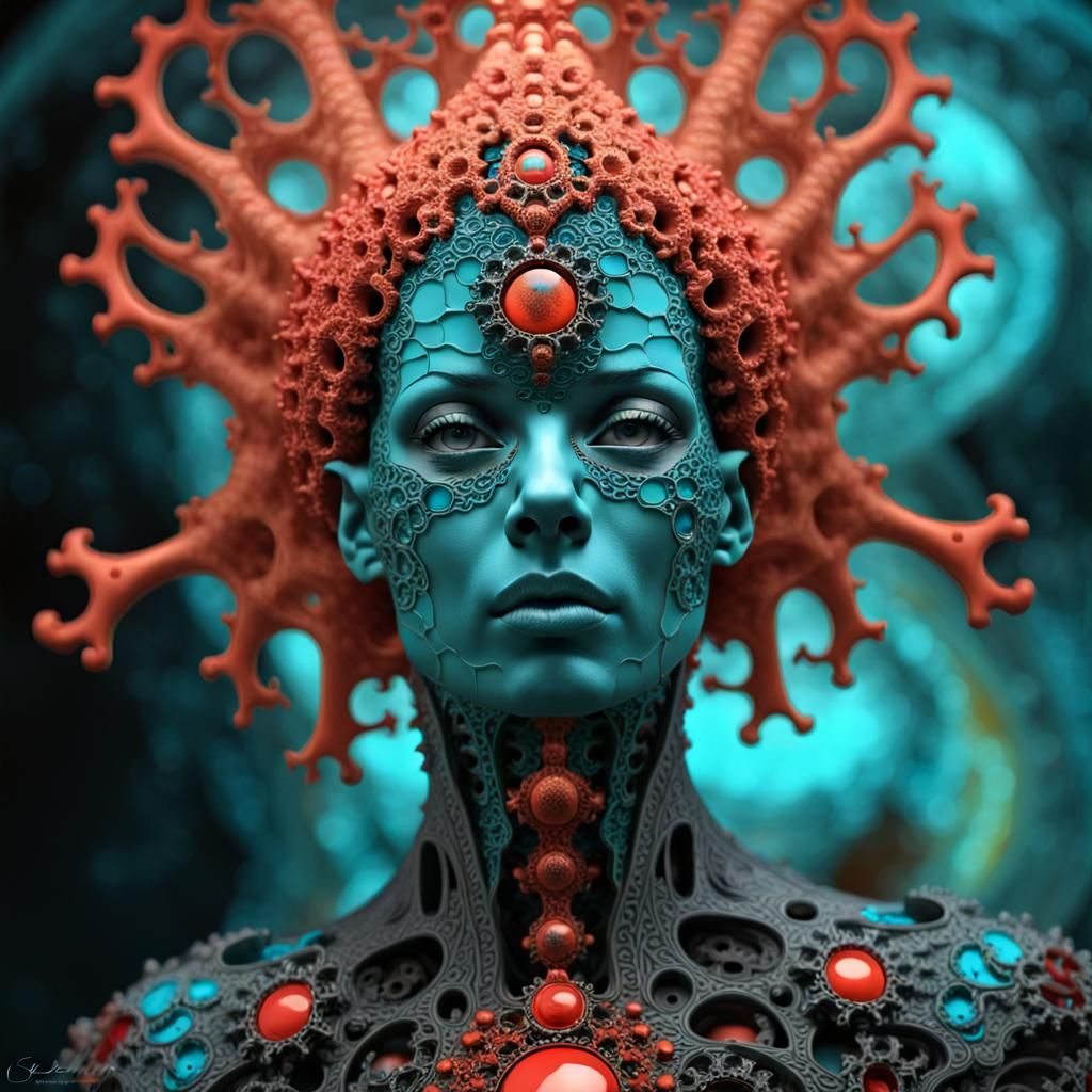Anthropomorphic Miasma in Gothic Fractal Art