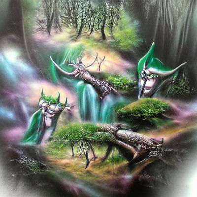 Mystical Elven Forest of Ancient Times