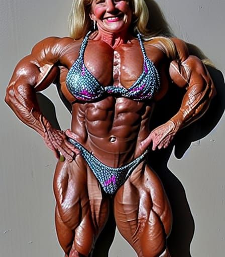 Muscular Bodybuilder Grandma with Ripped Physique