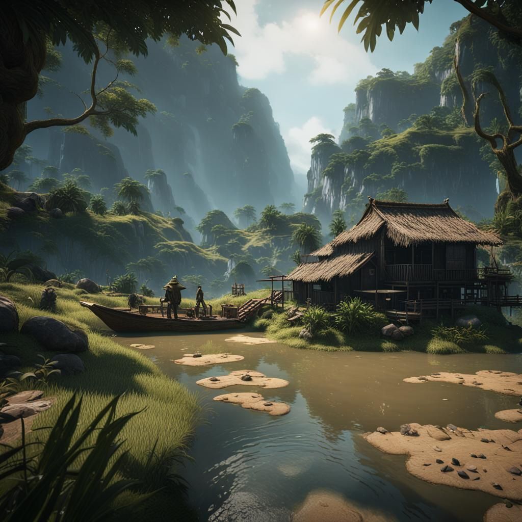 Epic Vietnam Landscape in 3D Game Style