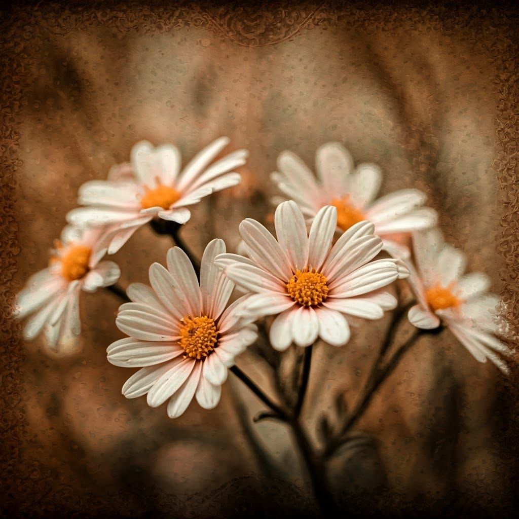 Dreamy Wildflower Posy in Watercolor Impasto Style