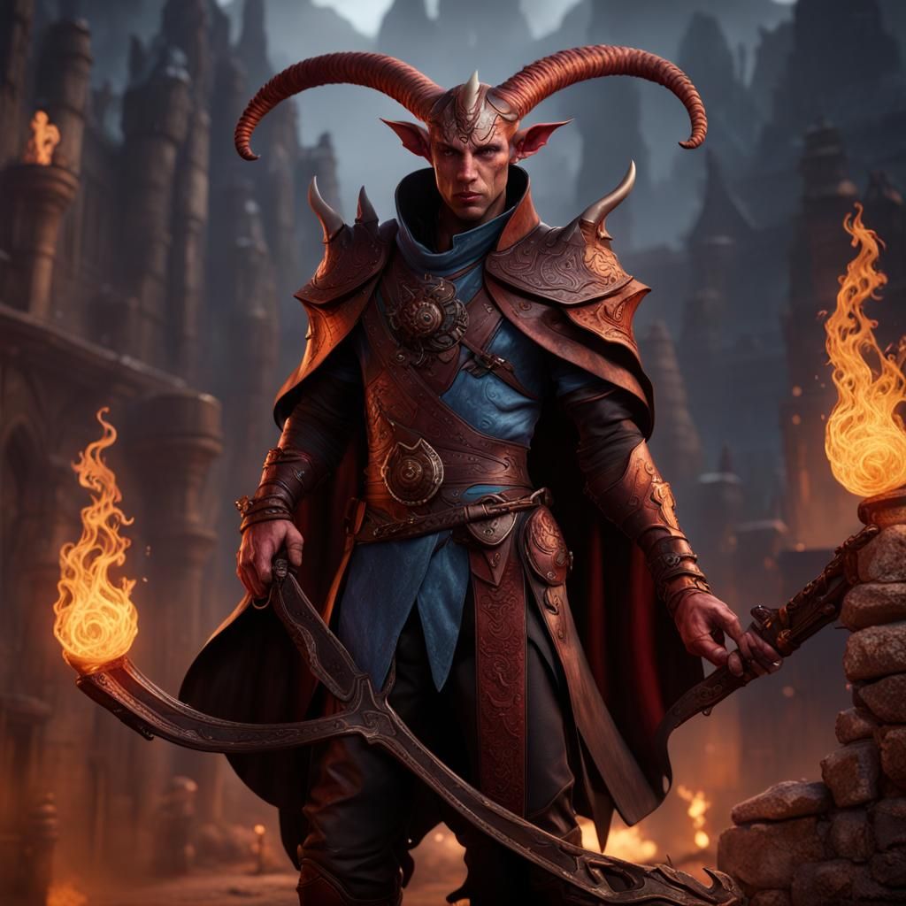 Baldur's Gate 3 Tiefling Male Portrait