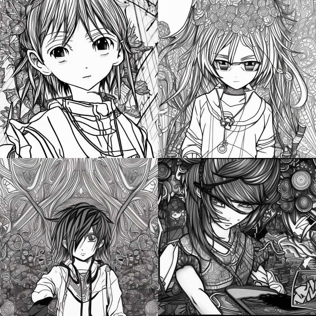 Anime Boy Coloring Page With Thick Lines