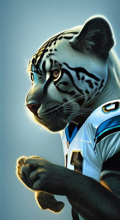 Panther in a football jersey