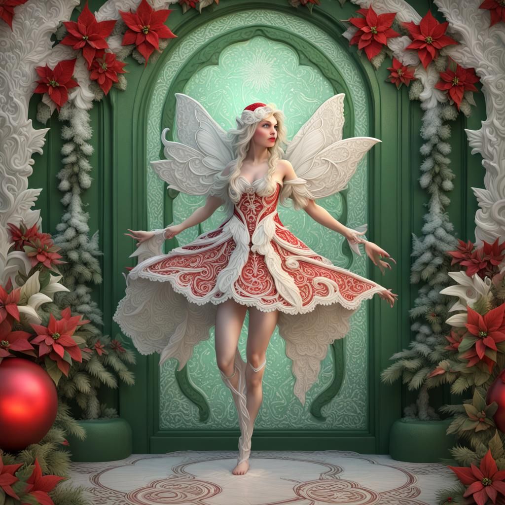 Christmas Fairy in Narnia with Intricate Lace