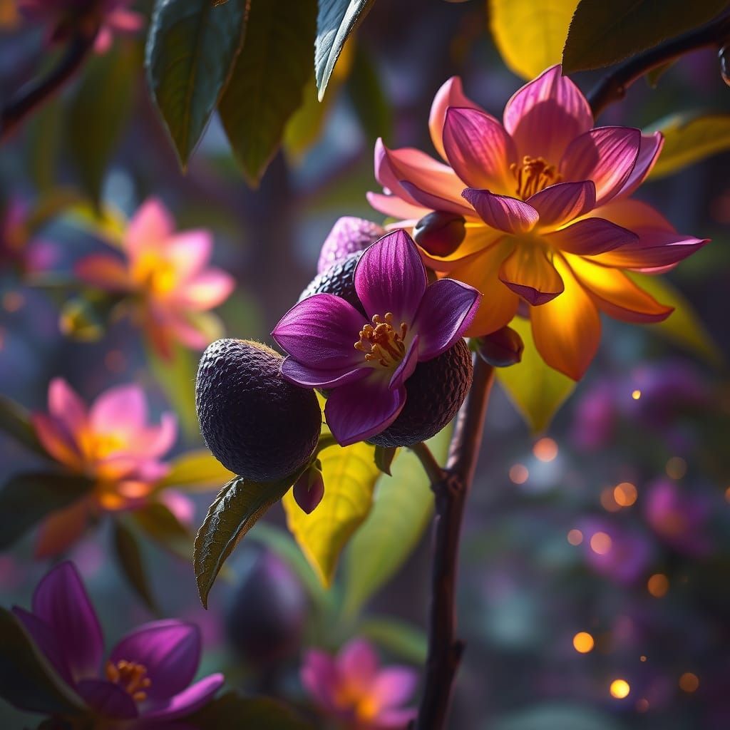 Avocado Blossom Scene: Dark Fantasy Concept Art