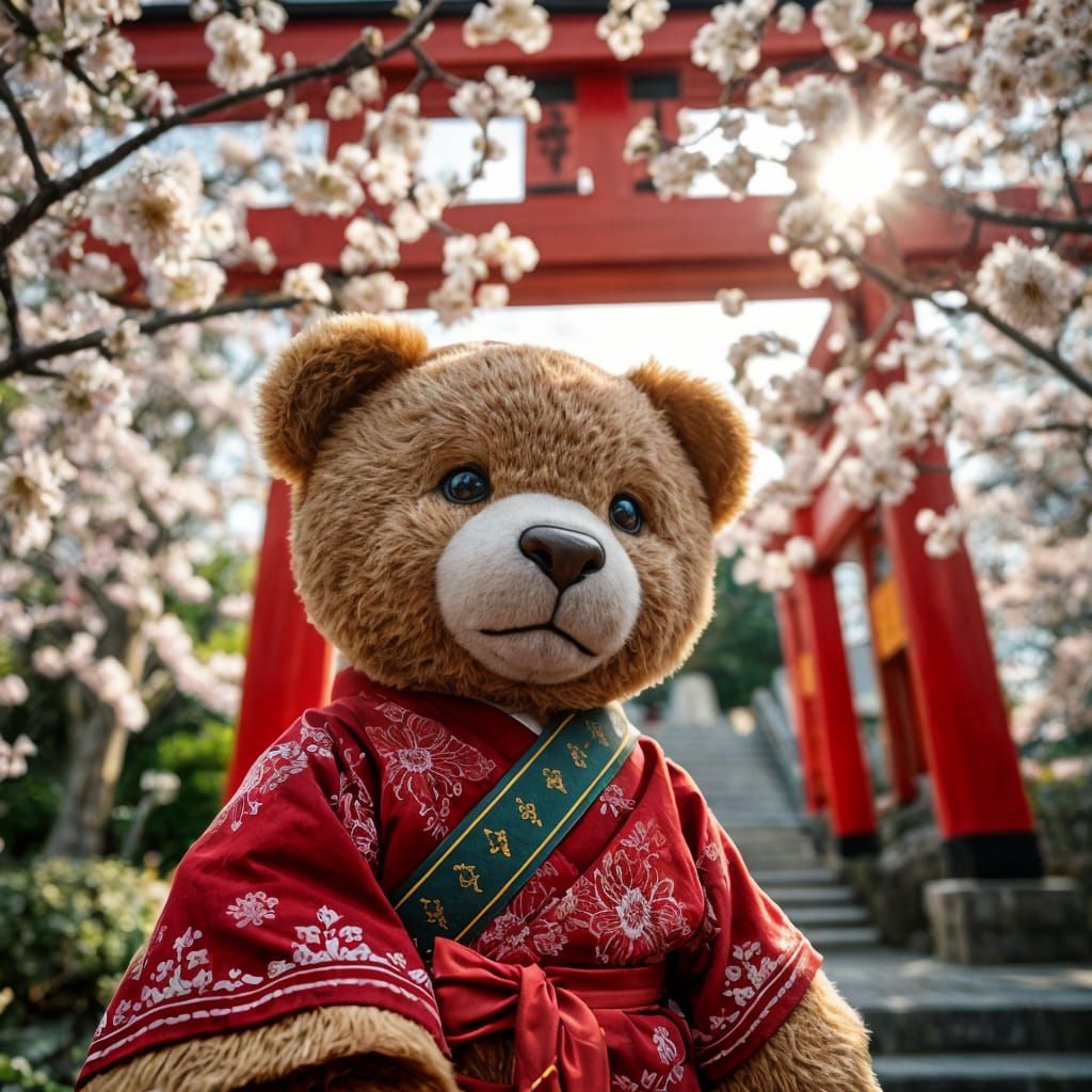 Teddy Bear in Traditional Japanese Clothing