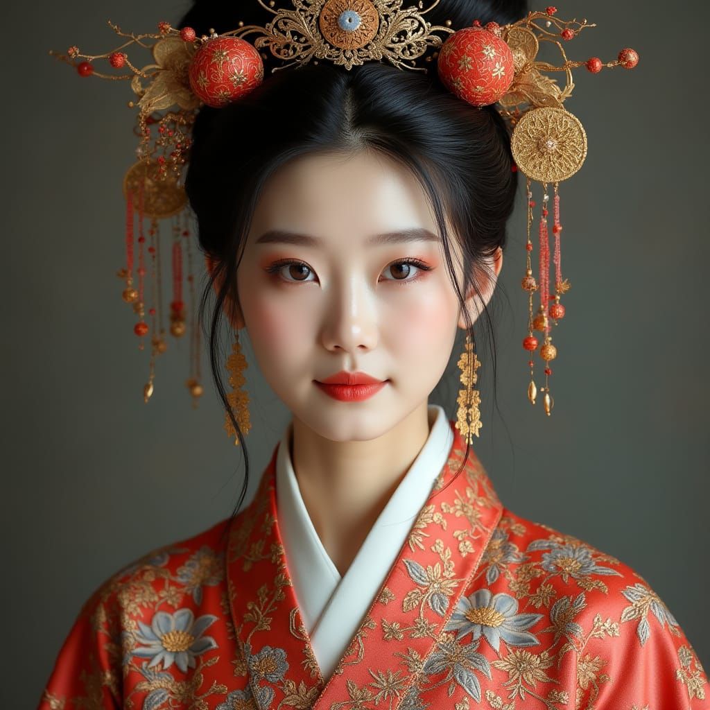 Portrait of a Chinese Lady in Tang Dynasty Hanfu