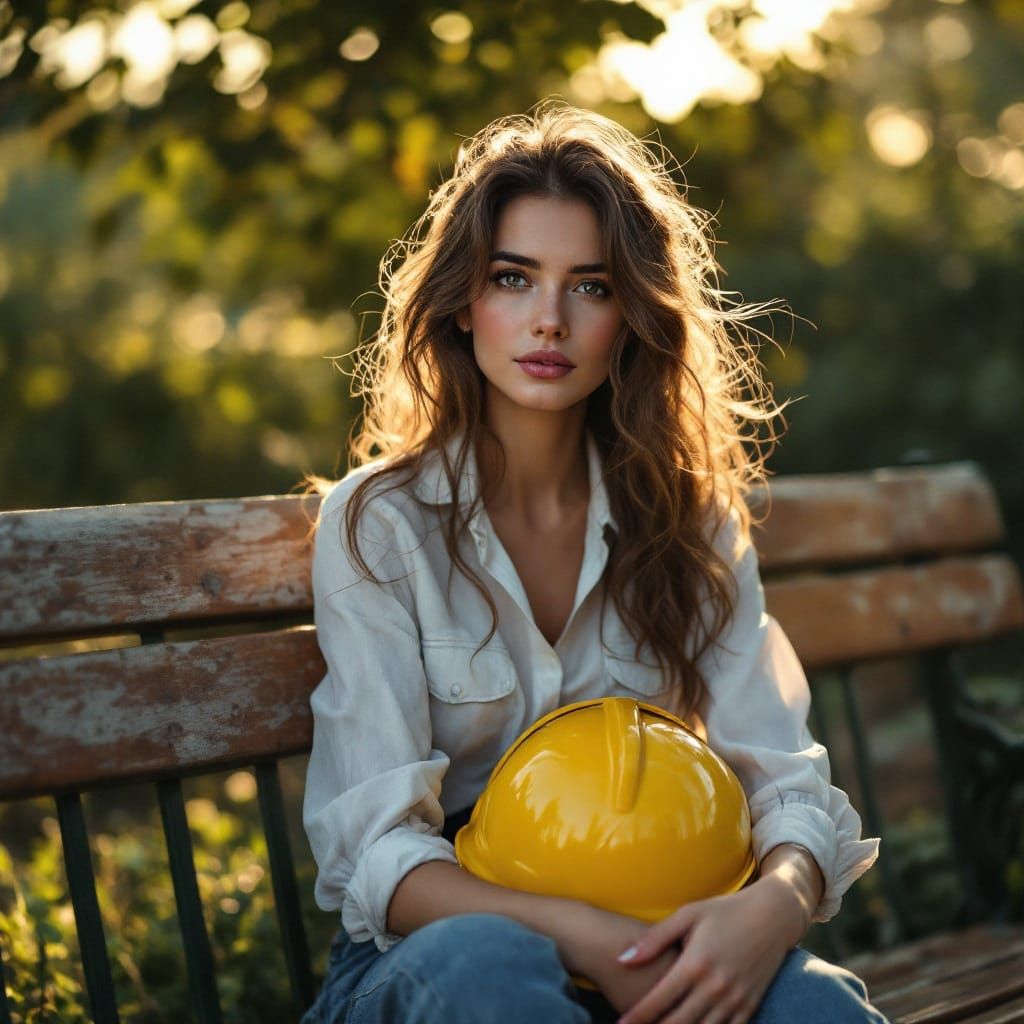 Serenely Beautiful Geologist at Sunset