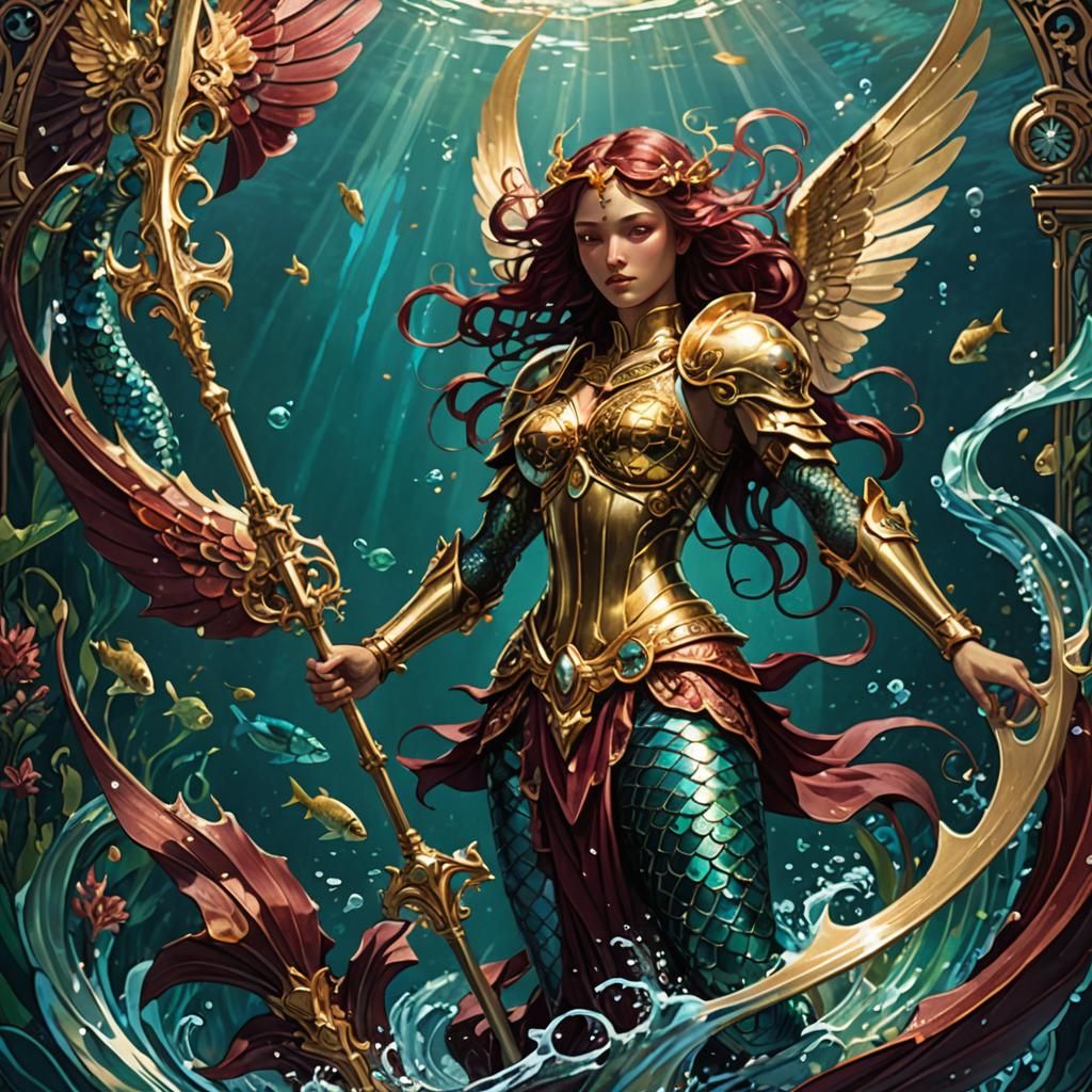 Angel vs Mermaid: Dark Fantasy Underwater Battle