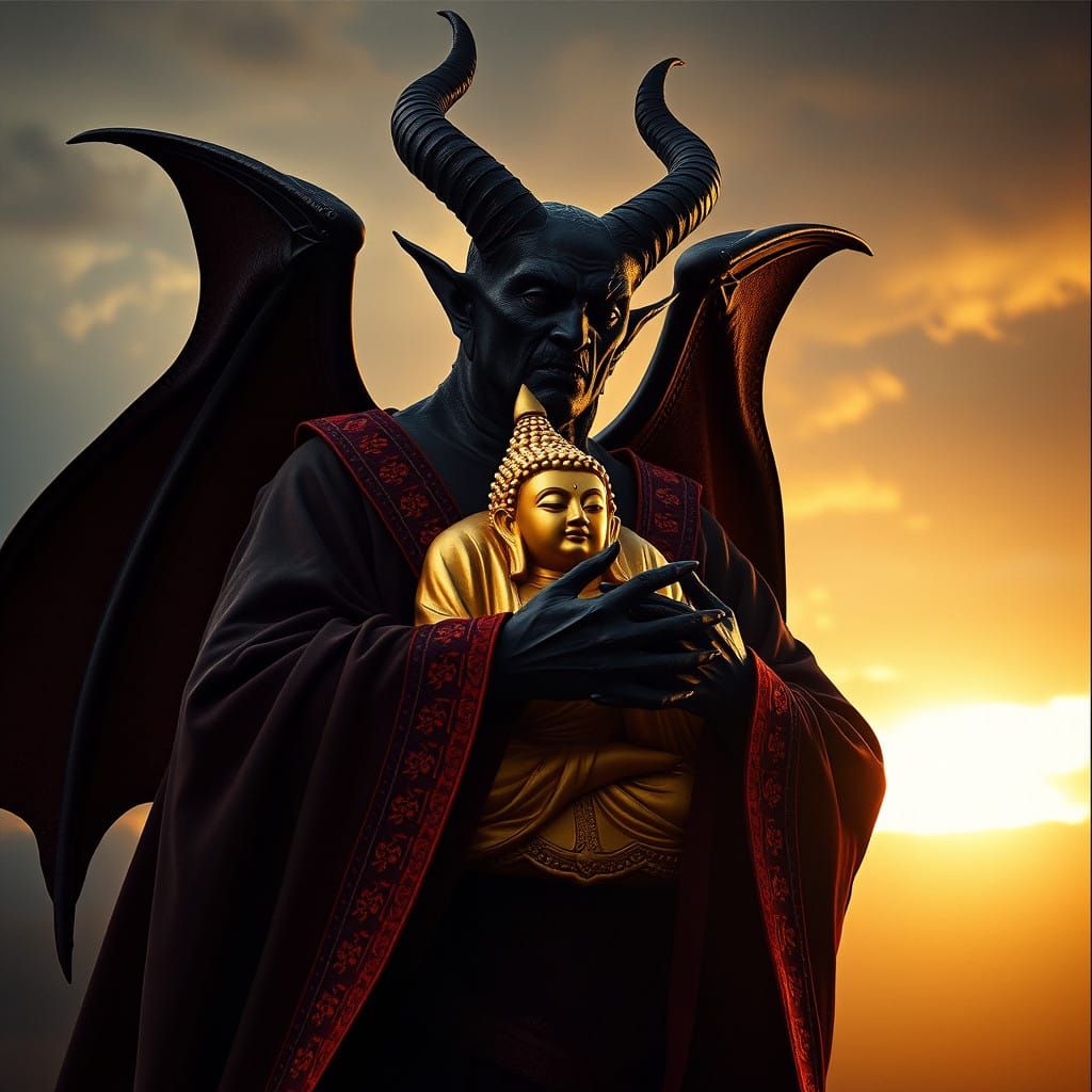 Ethereal Devil Presents Golden Buddha to the Heavens