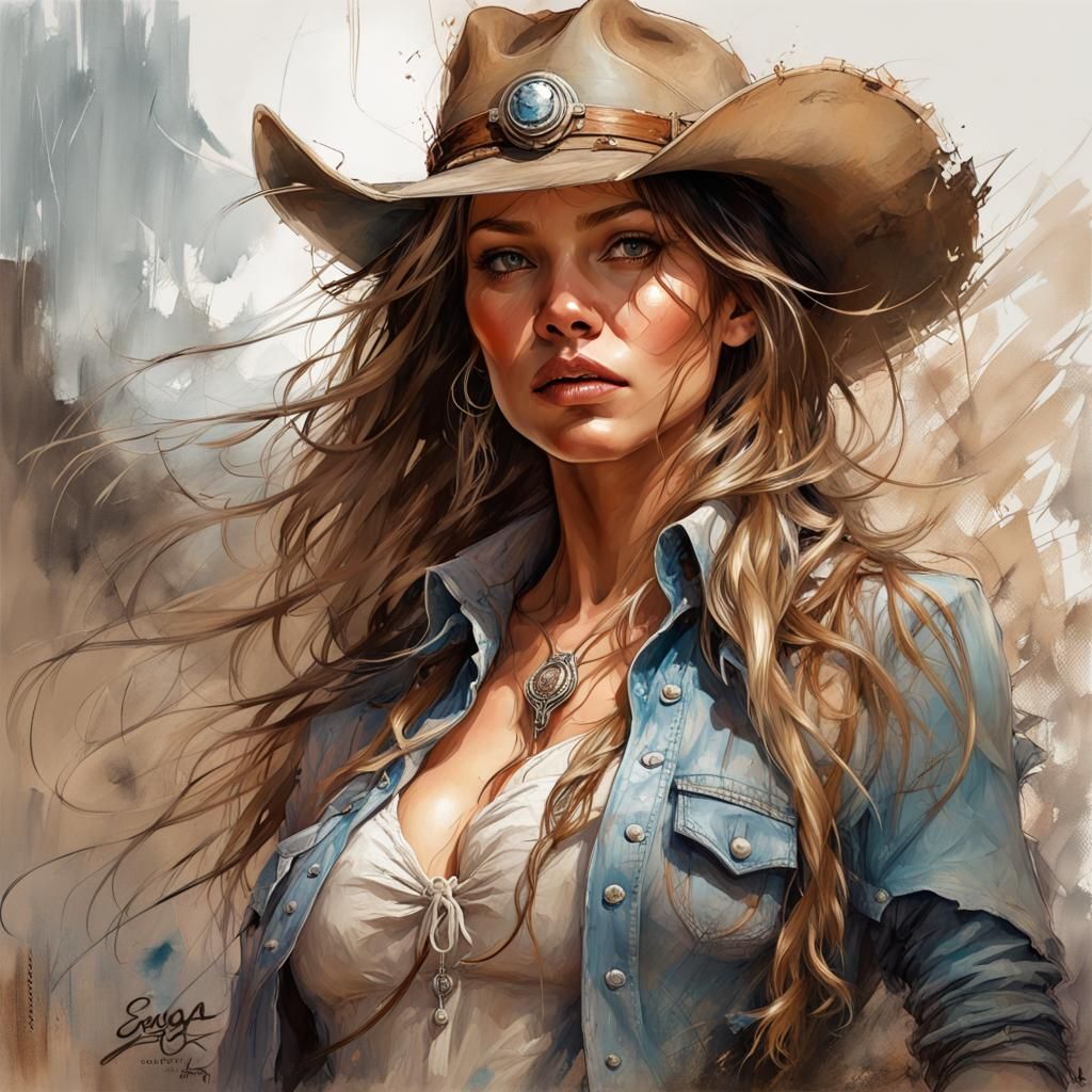 Cowgirl Portrait with Intricate Details