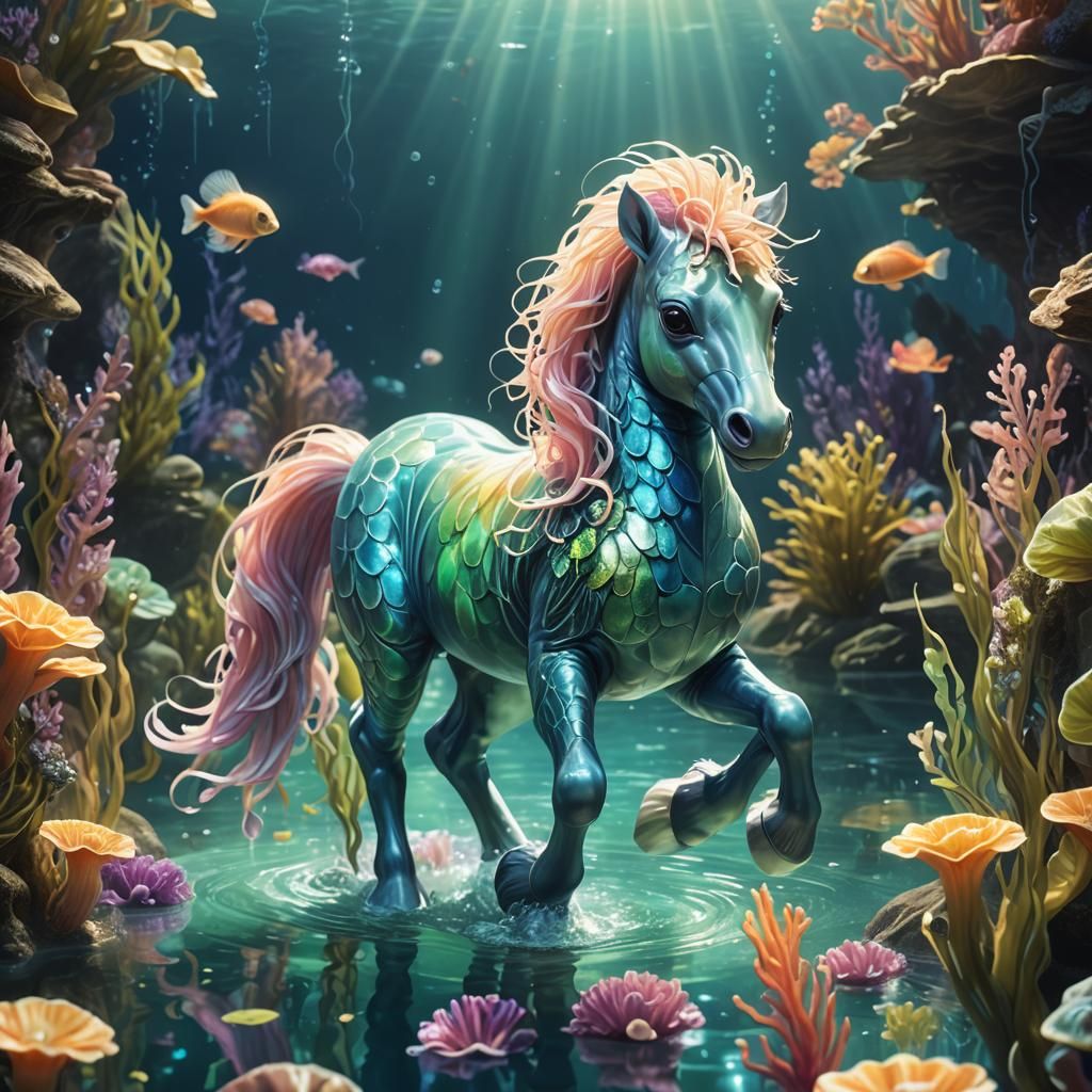 Cute Baby water horse