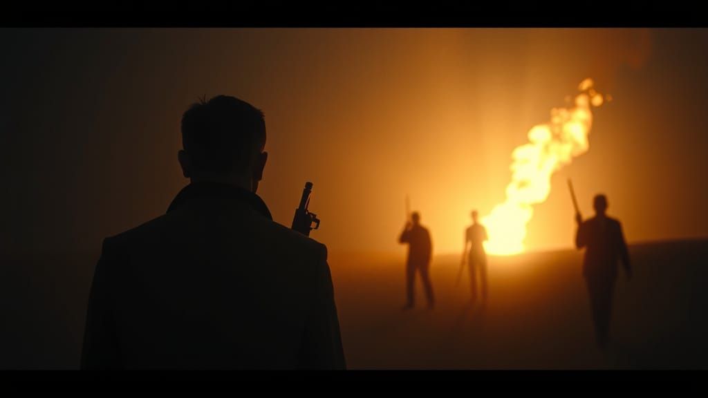 Epic Cinematic Film Still in Muted Earthy Tones