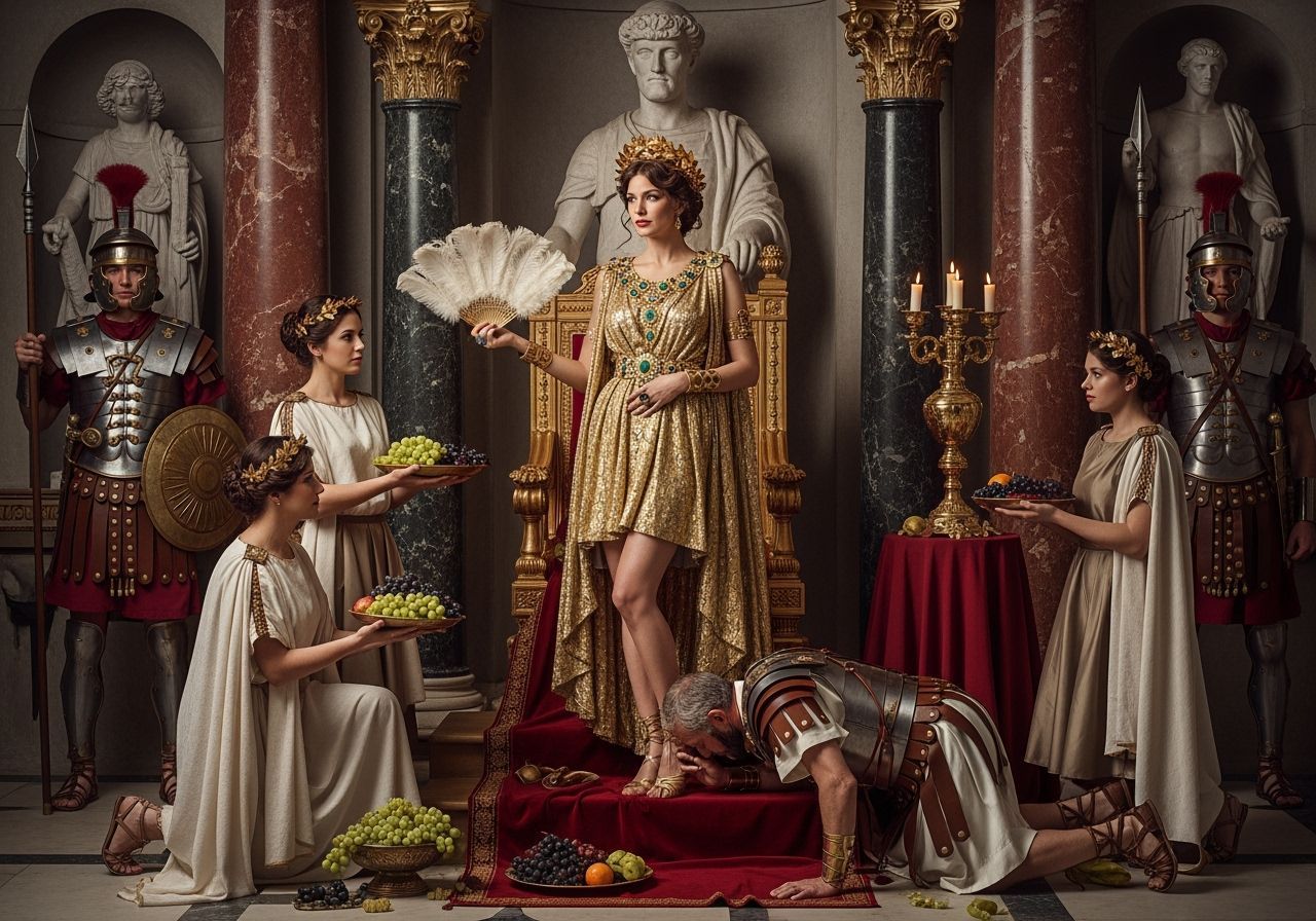 Empress Messalina in her Opulent Throne Room