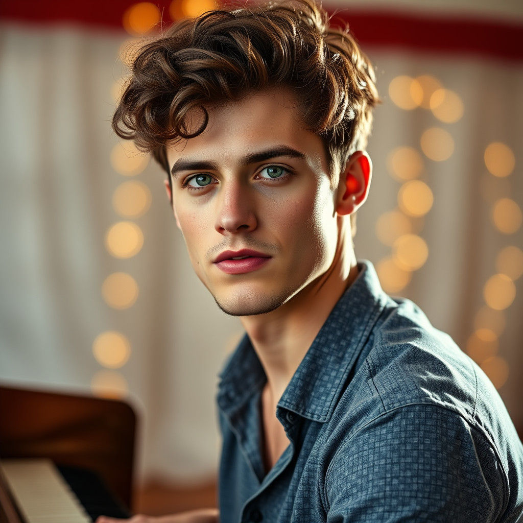 Attractive Young Pianist in Natural Lighting