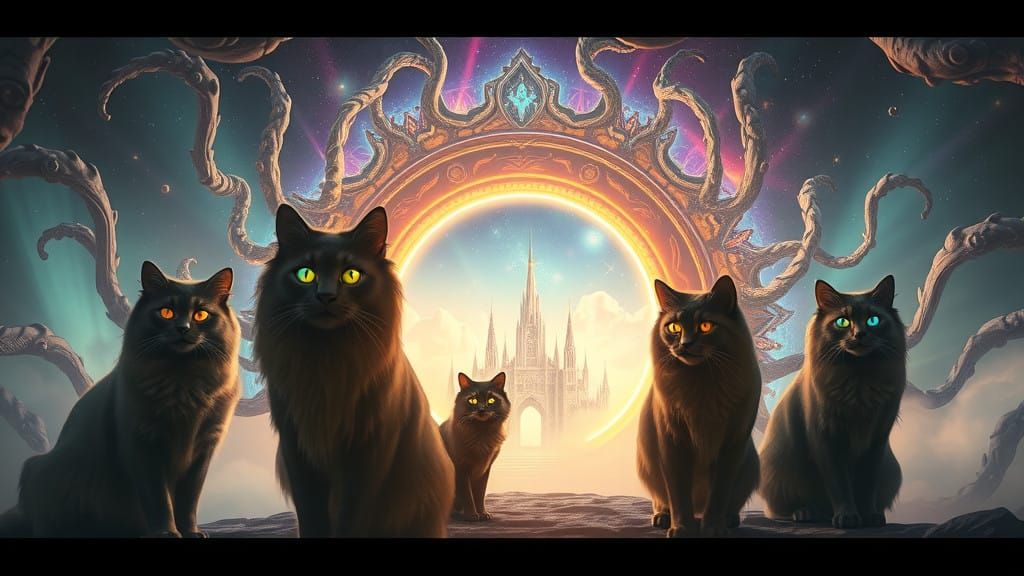 Mystical Felines at the Threshold of Kitty-Lon, a Cosmic Met...