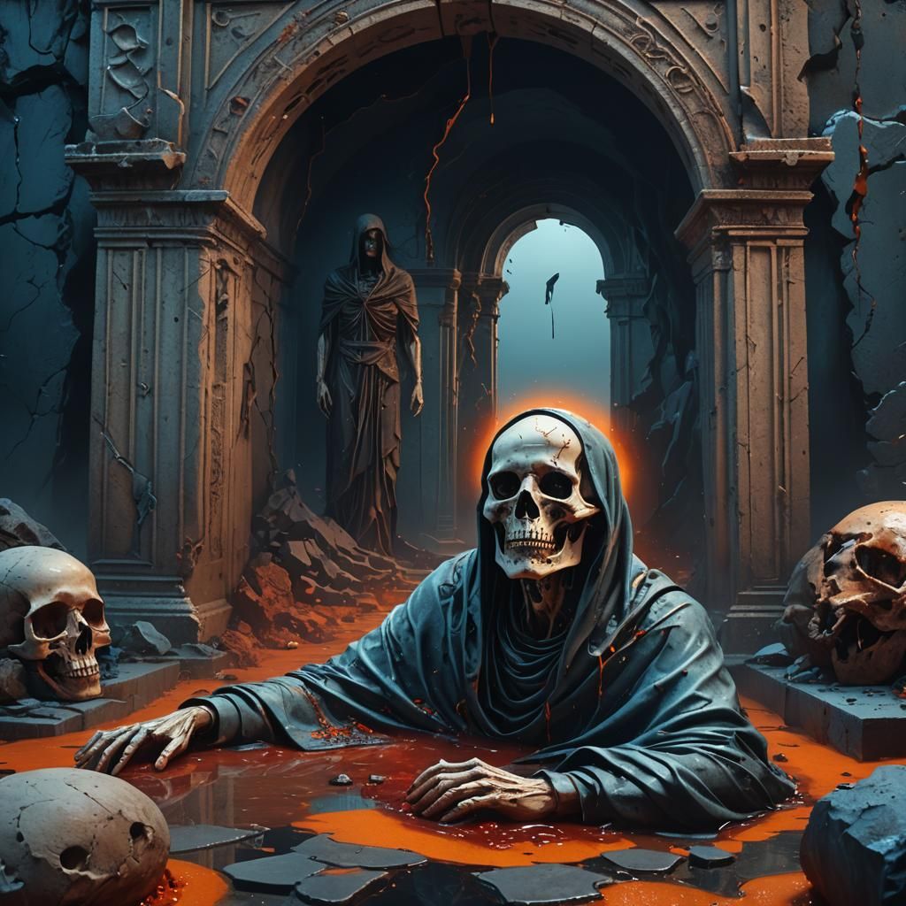 Soul's Disintegration: A Surrealist Psychological Scene