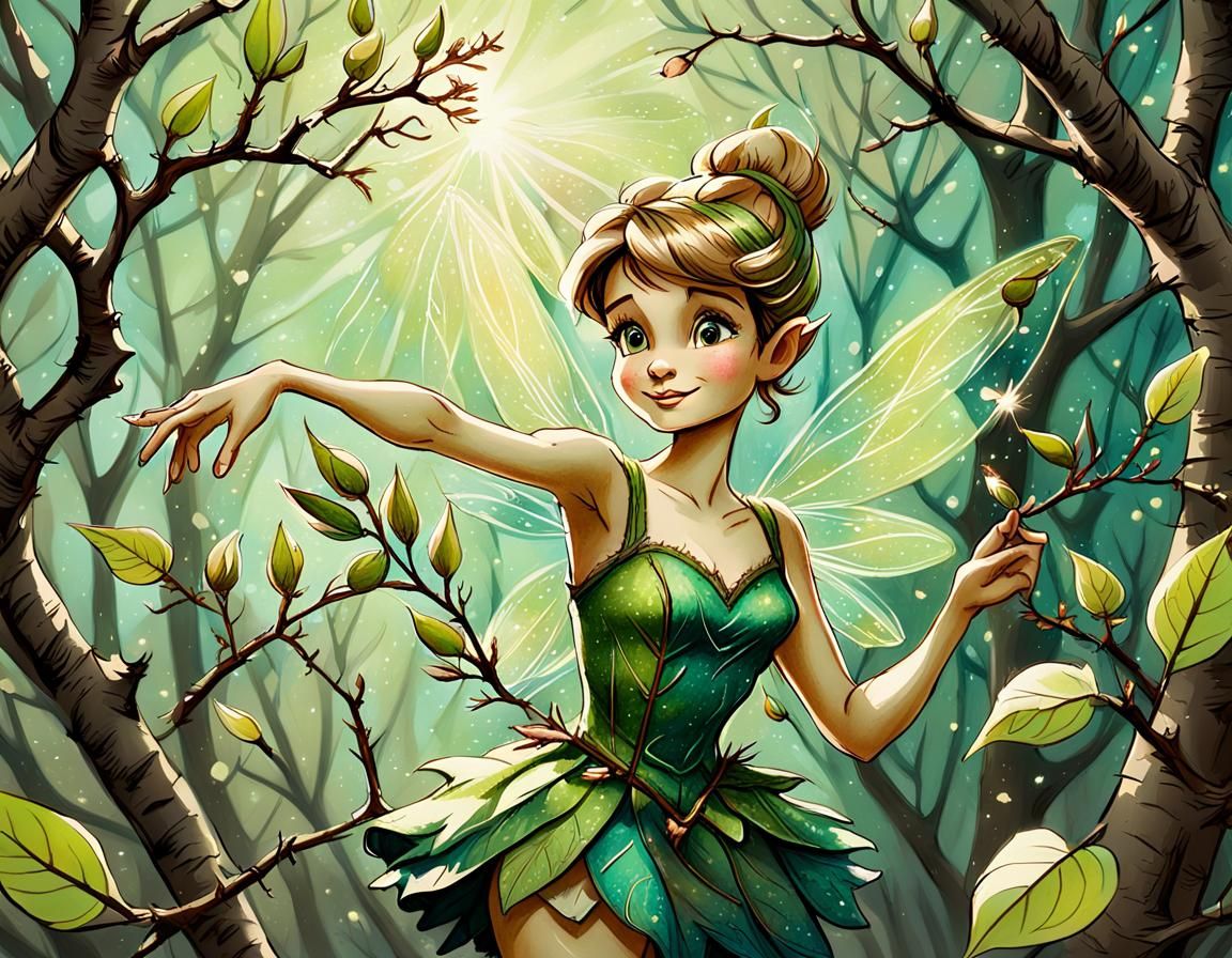 Victorian Fairy Brings Spring, Classic Illustration