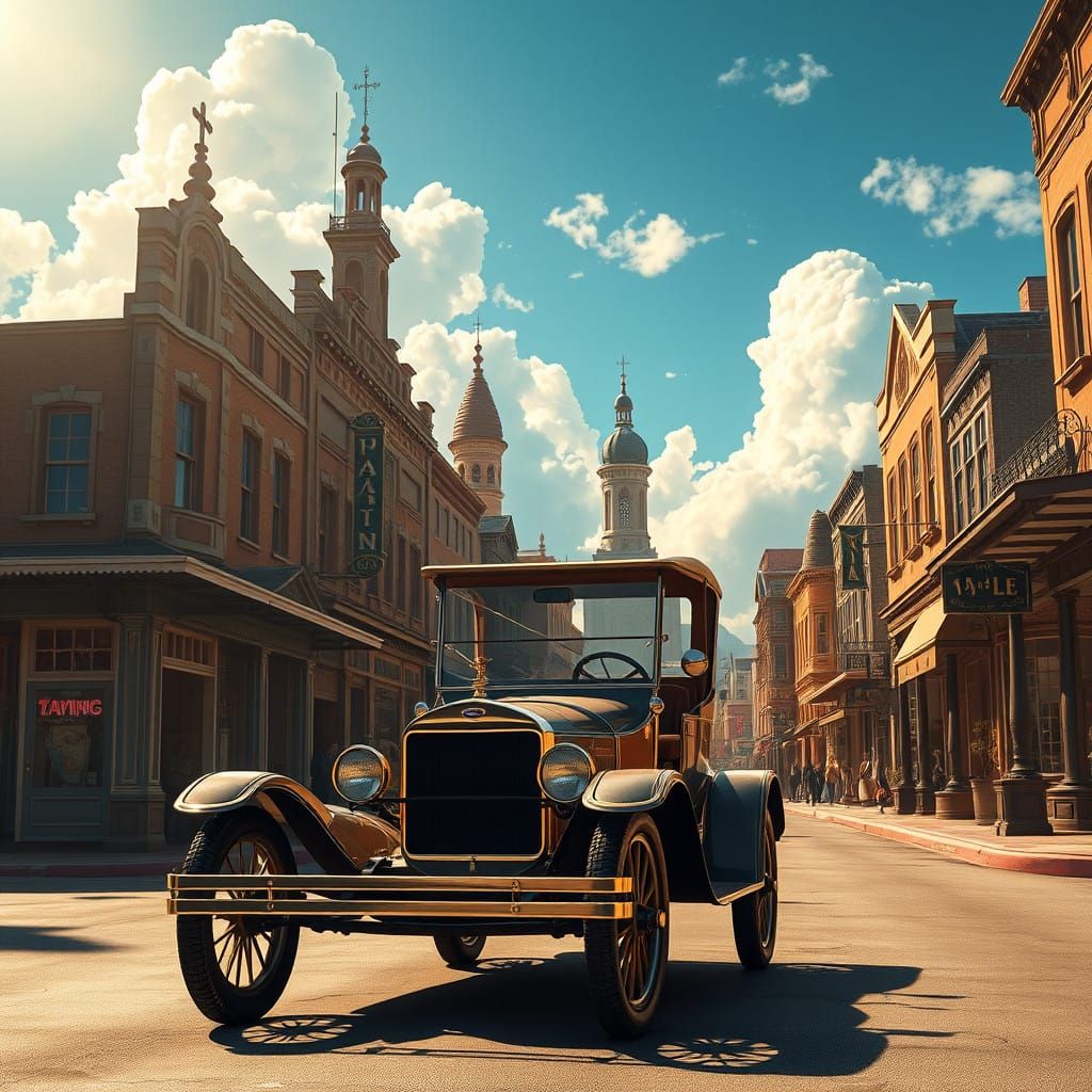 Vintage Ford Model T Radiates Nostalgia in Quaint Main Stree...