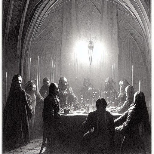 Vampire Dinner in Horror Art Style