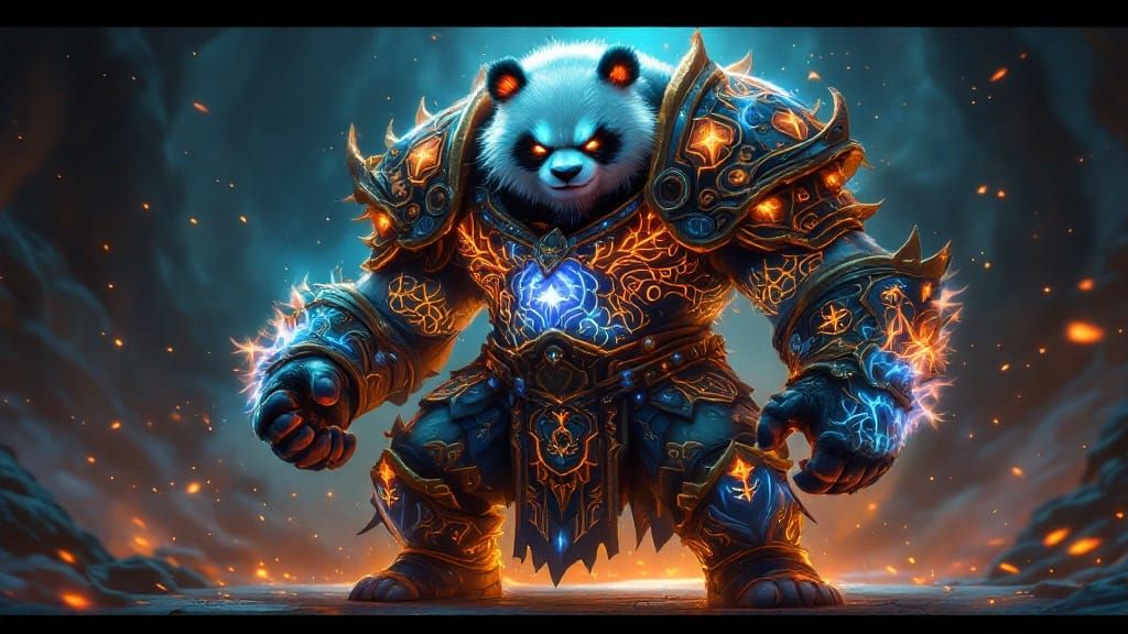 Majestic Pandaren Warrior in Resplendent Armor
