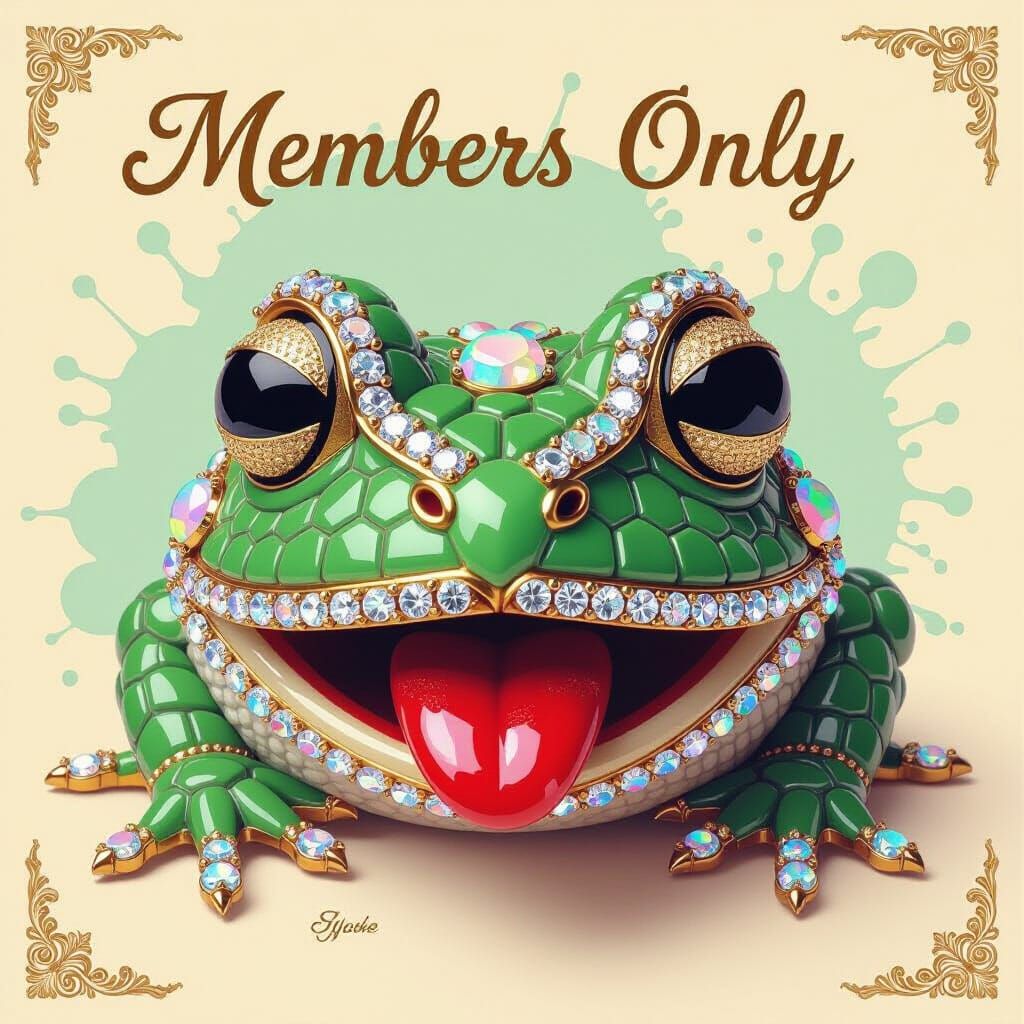 Jeweled Frog Sculpture in James Jean Style