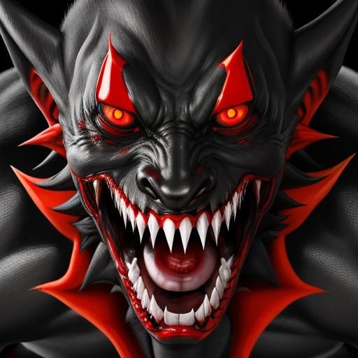 Terrifying Shadow Vampire with Red Eyes