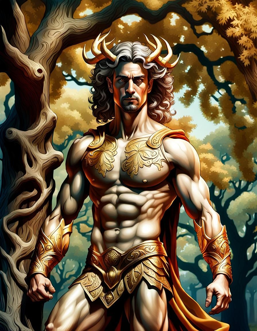 Jason, Greek Hero with Golden Fleece: Digital Art