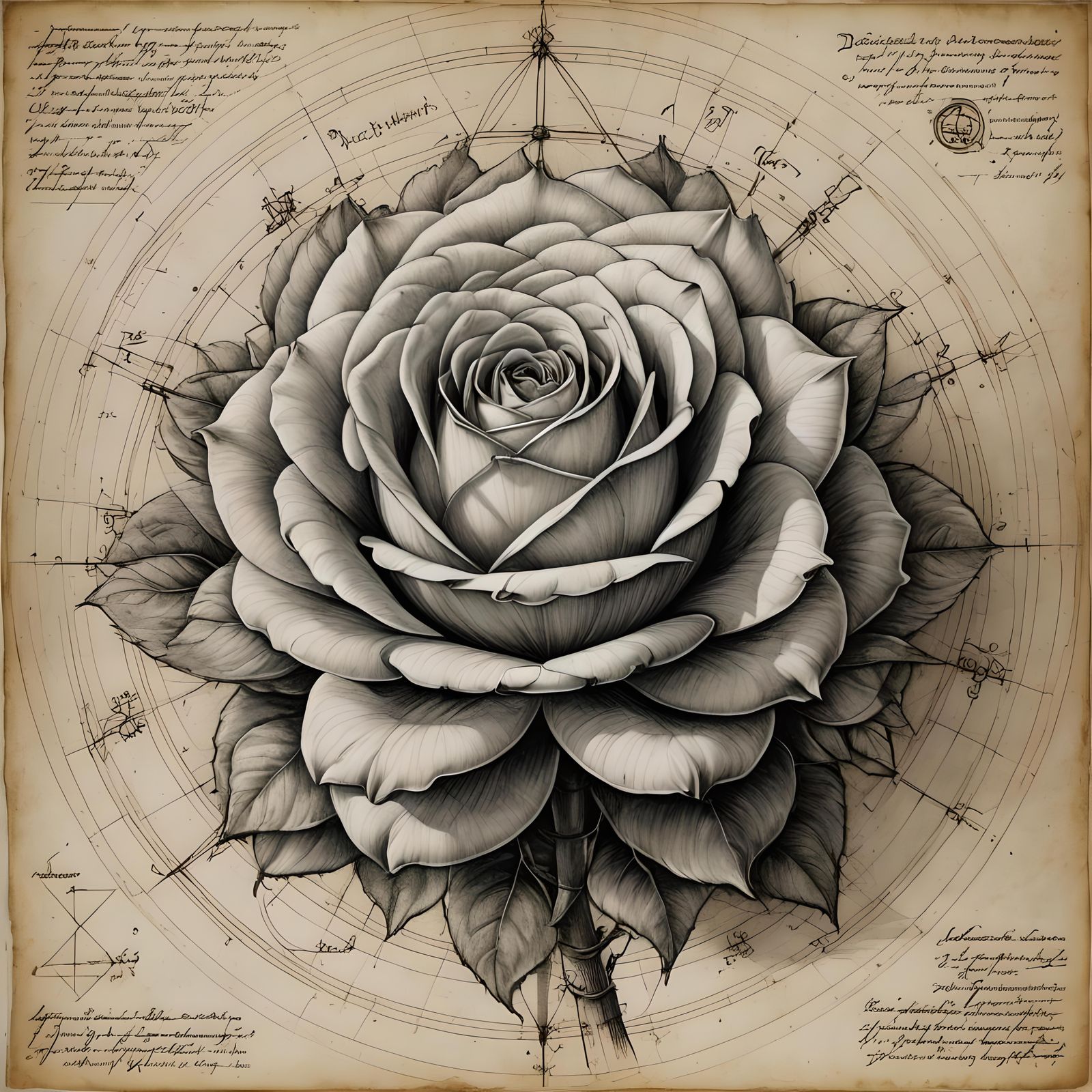 Da Vinci Rose with Sacred Geometry