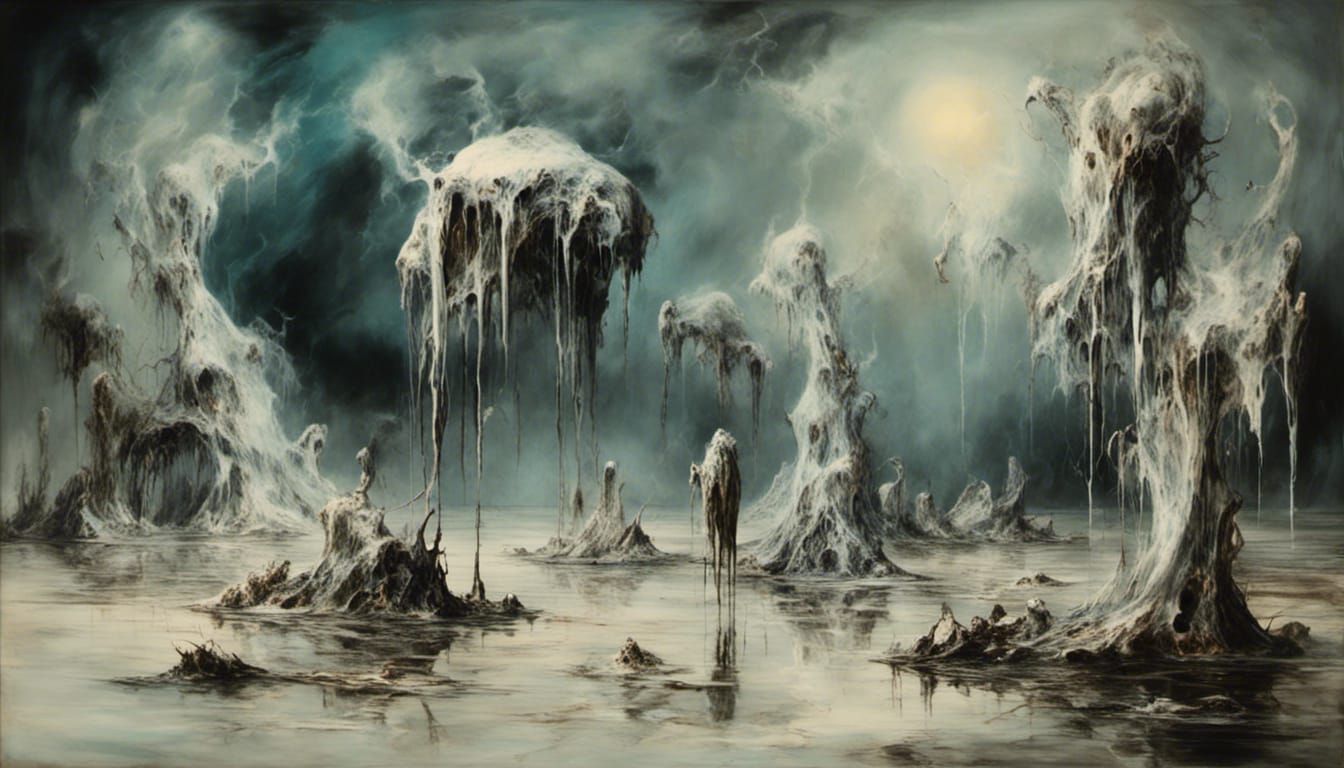 Surreal Melting Summer Landscape in Dali Style