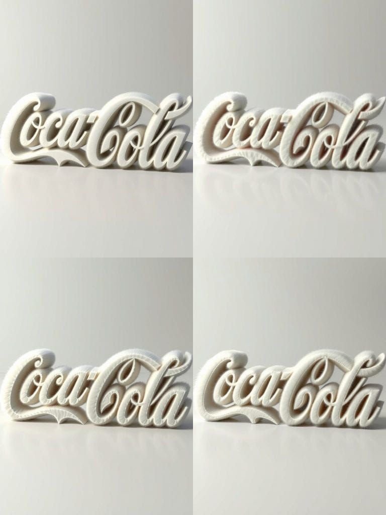 Luxurious Coca-Cola Logo in White Fur Texture