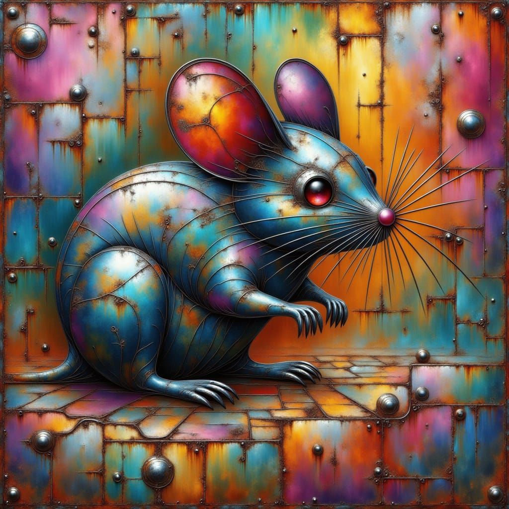 Steampunk Metallic Mice in Vibrant Colors