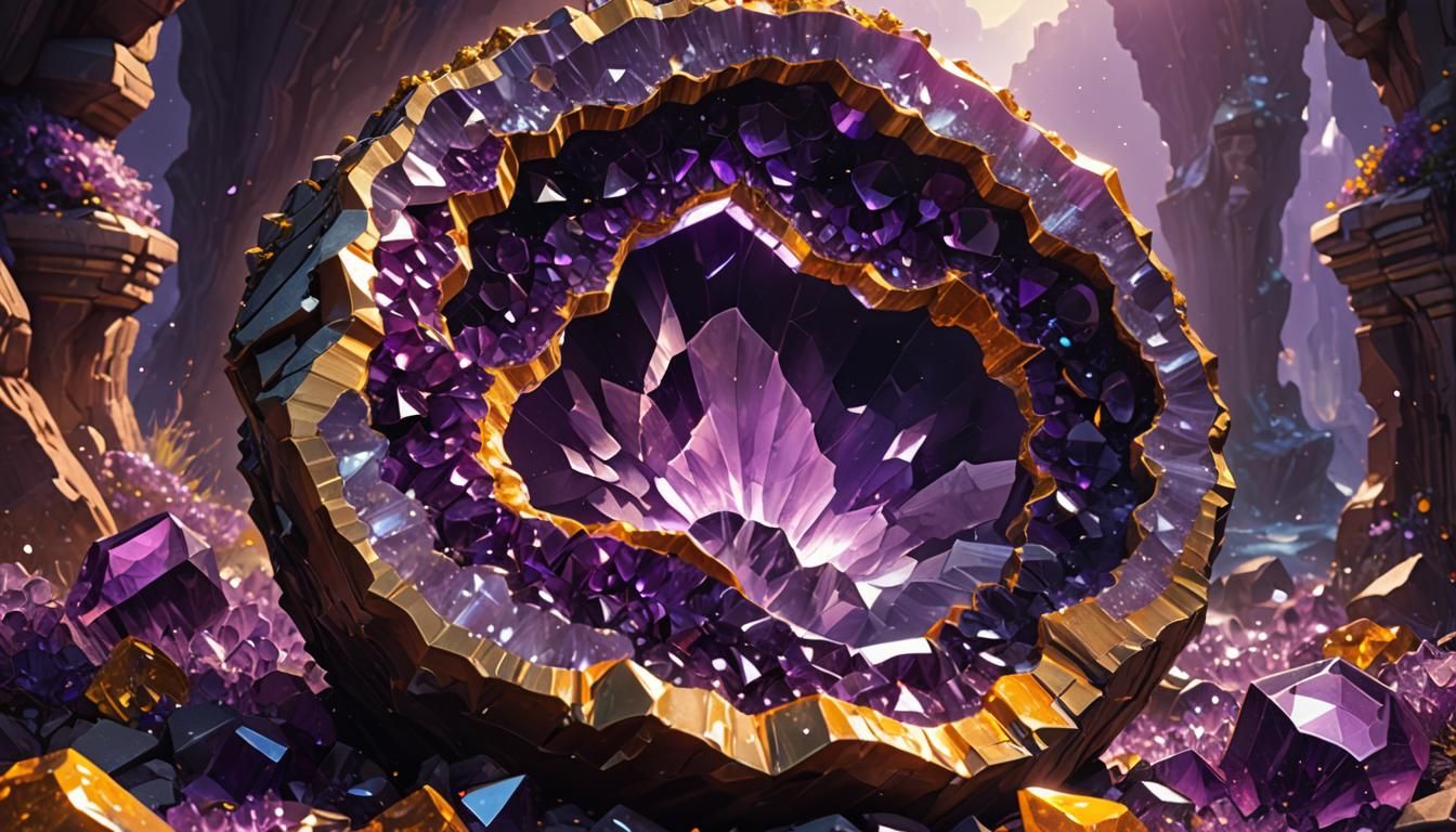 Amethyst Geode in Dark Fantasy Style