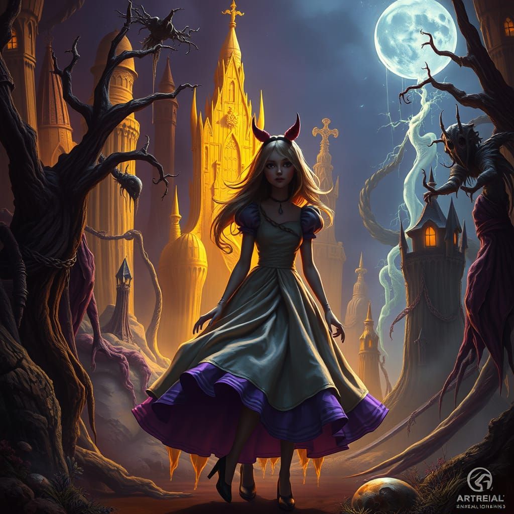 Dark Fantasy Alice in a Nightmarish World