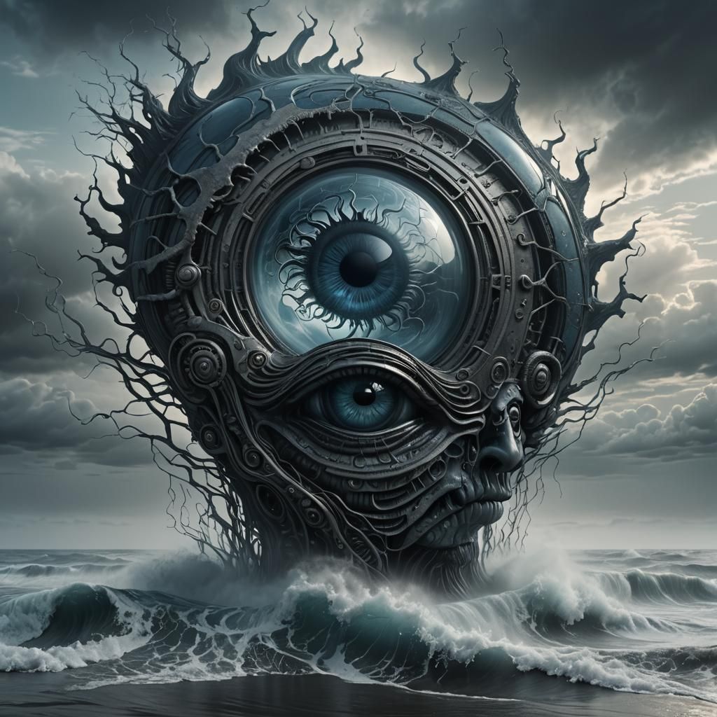 Surreal Glass A Shape in Dark Fantasy 3D Render