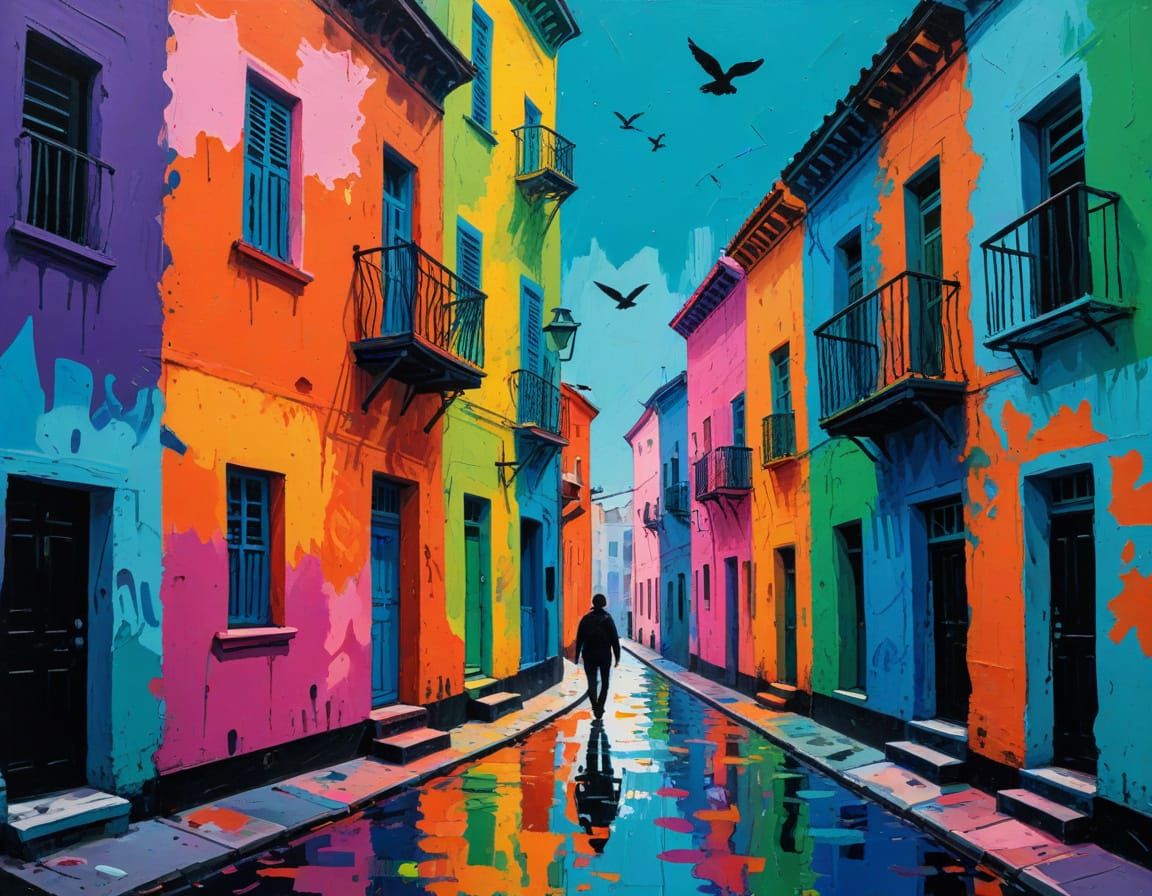 Vibrant Galata Tower Inferno in Fauvist Splendor