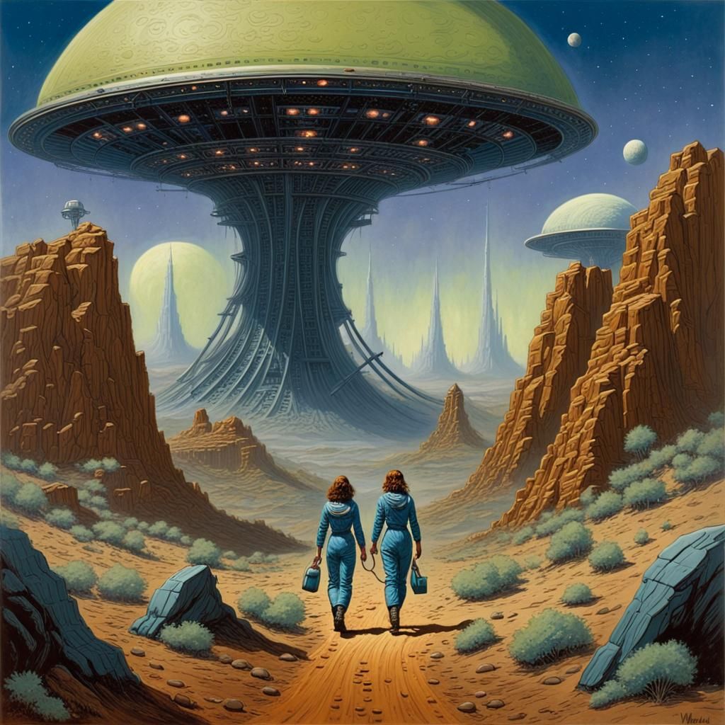 Space Explorers Discover Alien Settlement as Impasto Paintin...