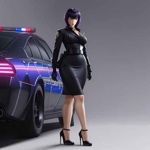 Motoko Kusanagi as Anime-Style Police Officer