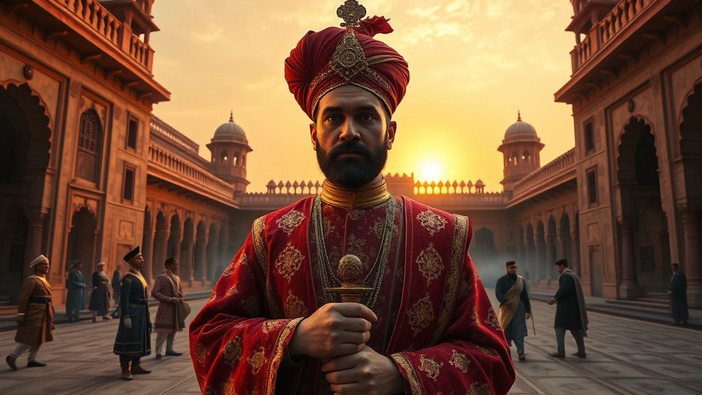 Emperor Akbar in Allahabad Fort, Digital Matte Painting