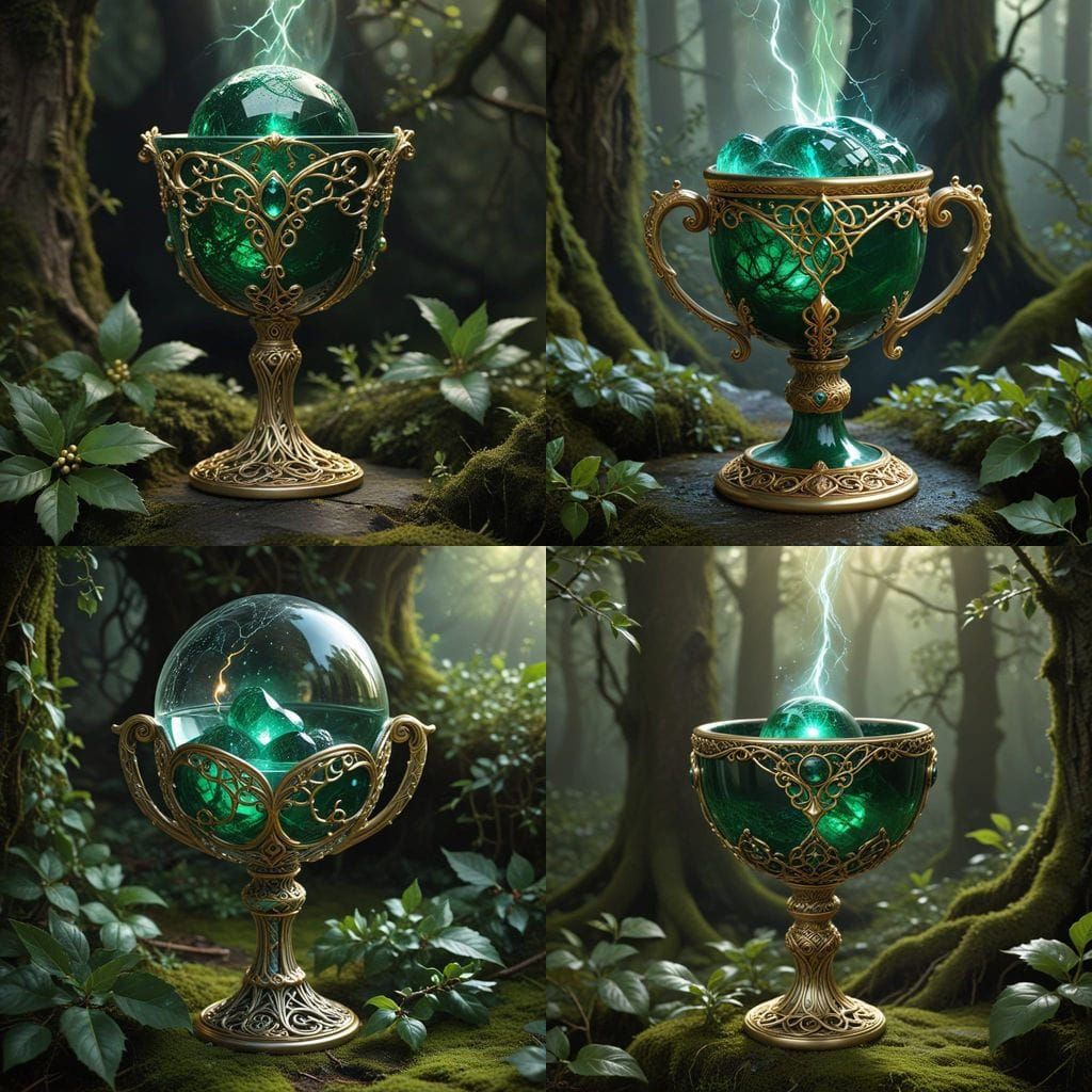 Emerald Green Goblet of Prosperity and Abundance