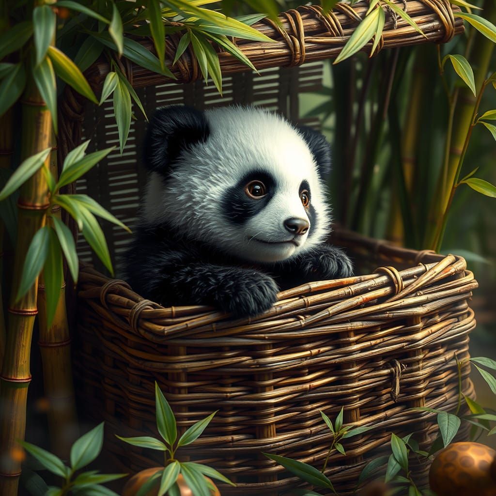 Enchanted Bamboo Box Reveals a Cute Baby Panda