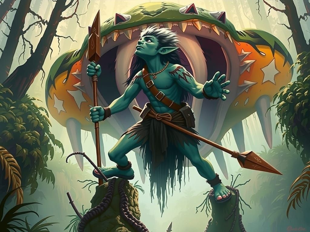 Troll Hunter Battles Saber-Toothed Cat in Jungle