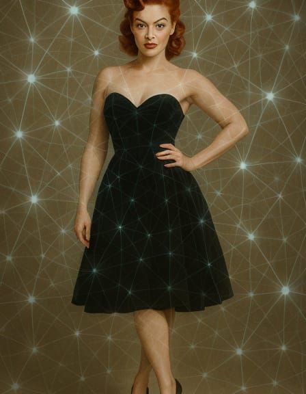 1950s Pin-Up with Neural Network Overlay