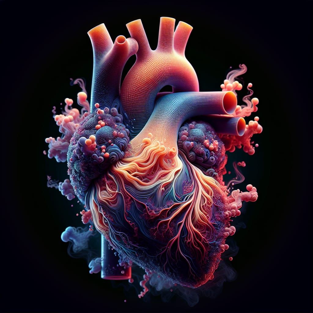 3D Smoked Heart in Cinematic Video Game Style