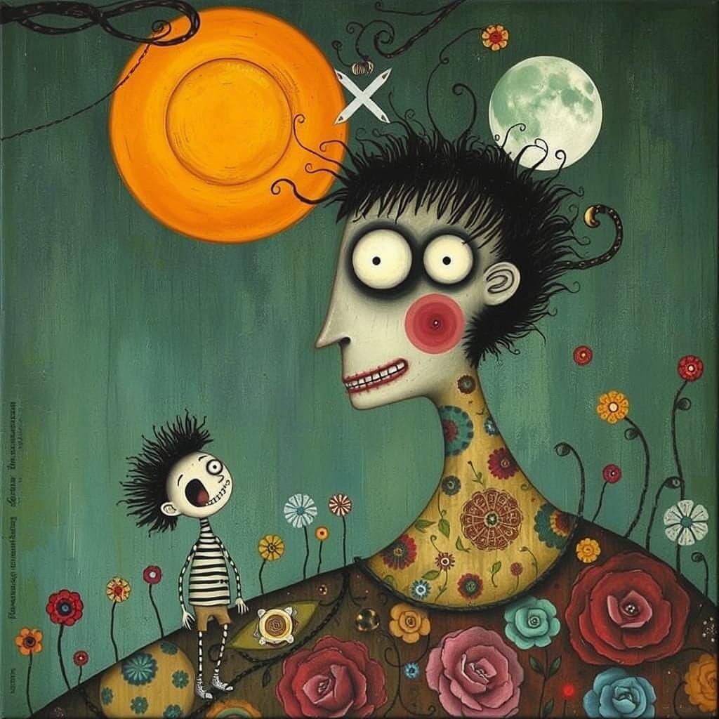 Intense Portrait in Mixed Artistic Styles