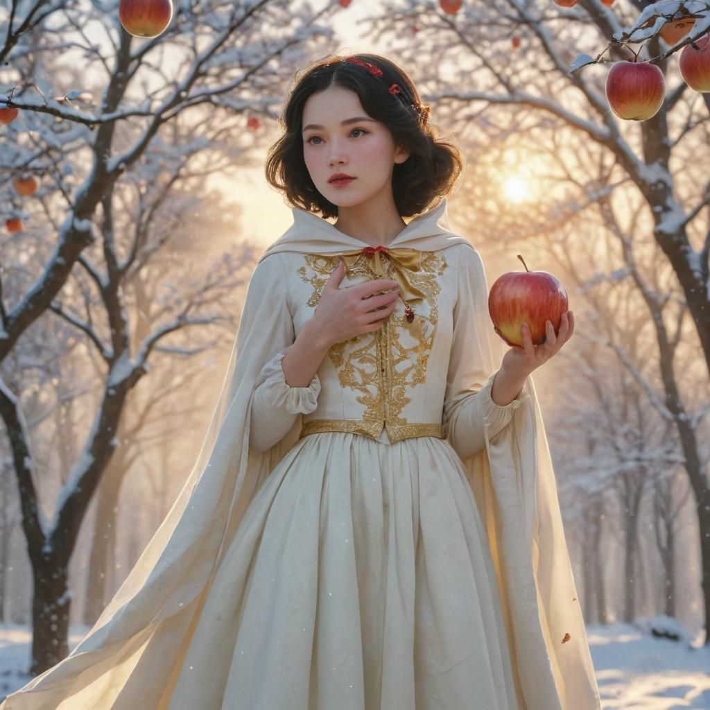 Snow White in Anime Style Watercolor