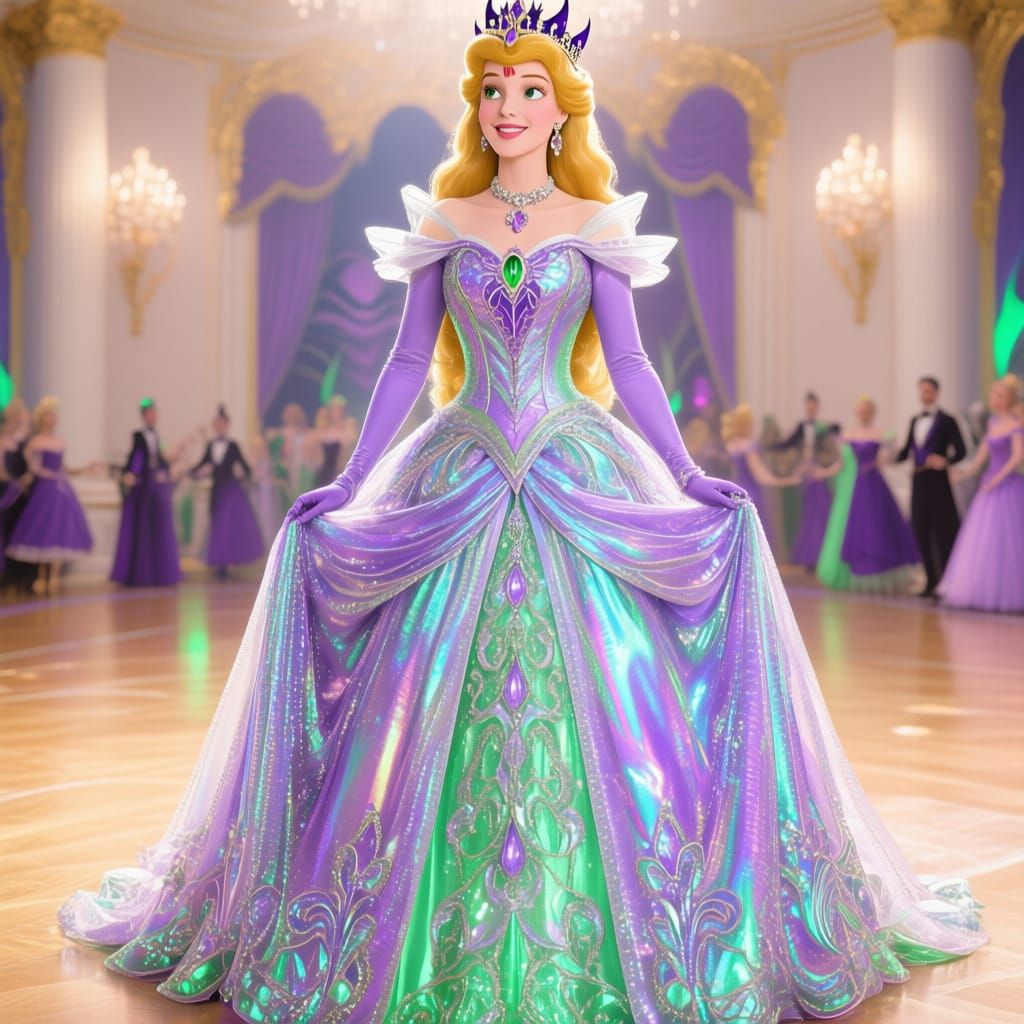 Maleficent-Themed Princess Aurora in Iridescent Gown