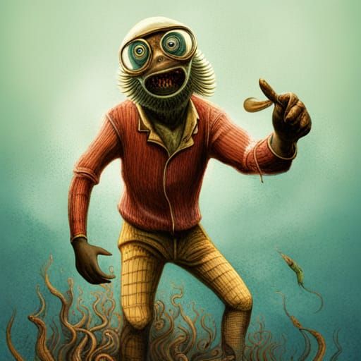 Fish-Man Hybrid News Anchor on CNN